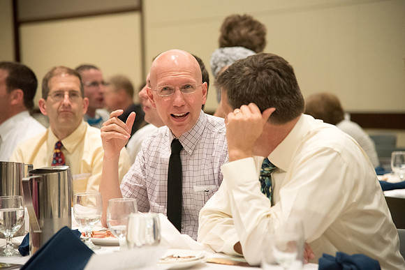 BYU-Idaho faculty are shown apprceiation at a banquet.