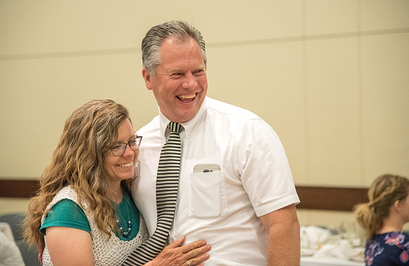 BYU-Idaho faculty are shown apprceiation at a banquet.