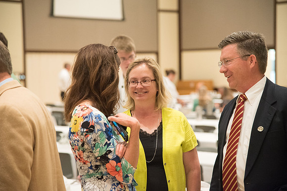 BYU-Idaho faculty are shown apprceiation at a banquet.