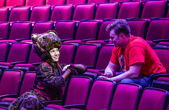 The theatre department's dress rehearsal of the Wind in the Willows in the Snow Drama Theatre.