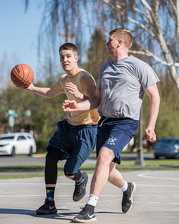 BYU-Idaho Admissions Viewbook. Jacob Kaiser playing basketball. Spring Semester