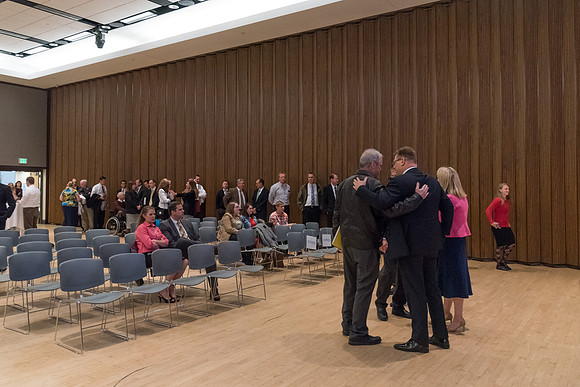 A farewell reception is held for President and Sister Gilbert, and their family. Students, faculty and friends come to say goodbye to the family and thank them for their service. 2017