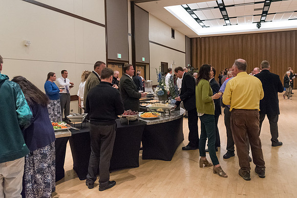 A farewell reception is held for President and Sister Gilbert, and their family. Students, faculty and friends come to say goodbye to the family and thank them for their service. 2017