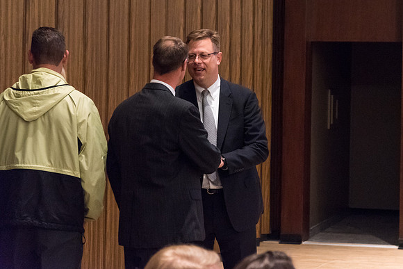 A farewell reception is held for President and Sister Gilbert, and their family. Students, faculty and friends come to say goodbye to the family and thank them for their service. 2017