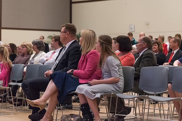 A farewell reception is held for President and Sister Gilbert, and their family. Students, faculty and friends come to say goodbye to the family and thank them for their service. 2017