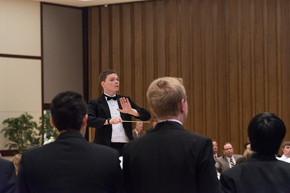 A choir performs special musical numbers in honor of President and Sister Gilbert at their farewell reception. 2017