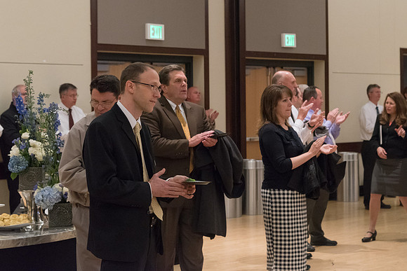 A farewell reception is held for President and Sister Gilbert, and their family. Students, faculty and friends come to say goodbye to the family and thank them for their service. 2017