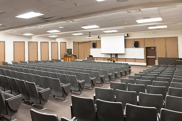 A lecture hall in the Smith Building. 2017