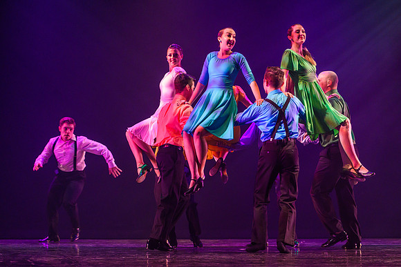 The Department of Theatre and Dance colorful Extravadance performance. Held in the Snow Drama Theatre.