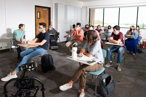 Video production of Vice President, Kelly Burgener, showing what classes will be like during Fall 2020 semester.