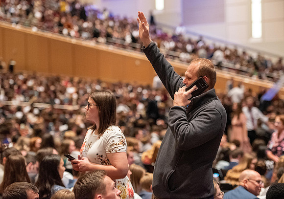 Elder David A. Bednar speaking during devotional at BYU-Idaho.