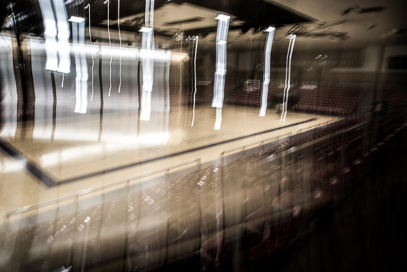 An abstract photo of the Hart Gym. 2017