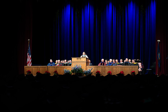 Graduates during convocation for the College of Physical Science and Engineering.