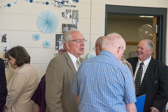 The Class of 1967 meets together in the Manwaring Center for a Reunion.