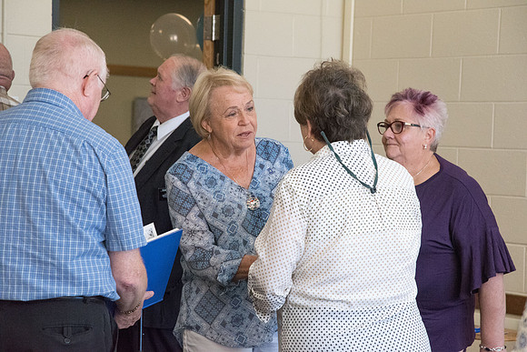 The Class of 1967 meets together in the Manwaring Center for a Reunion.
