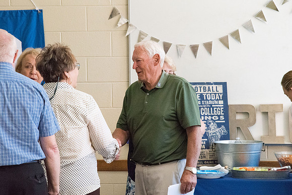 The Class of 1967 meets together in the Manwaring Center for a Reunion.