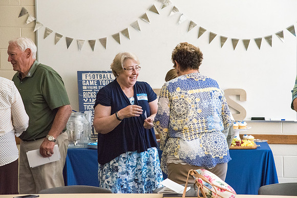 The Class of 1967 meets together in the Manwaring Center for a Reunion.