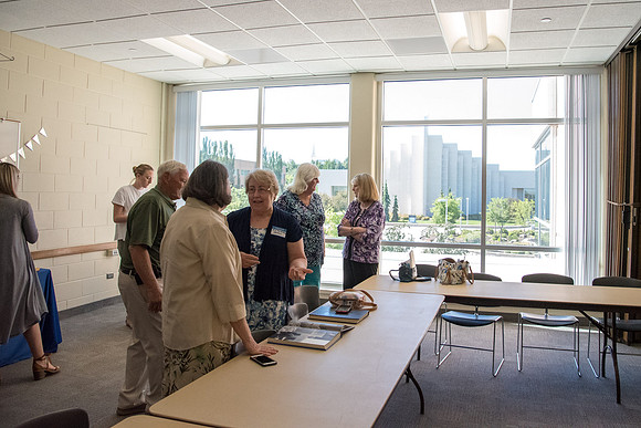 The Class of 1967 meets together in the Manwaring Center for a Reunion.