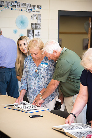 The Class of 1967 meets together in the Manwaring Center for a Reunion.
