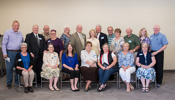 The Class of 1967 meets together in the Manwaring Center for a Reunion.