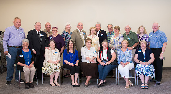 The Class of 1967 meets together in the Manwaring Center for a Reunion.