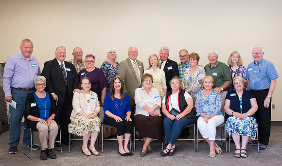 The Class of 1967 meets together in the Manwaring Center for a Reunion.