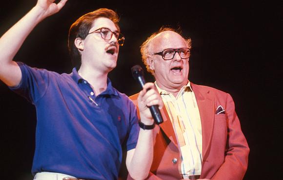 Gordon Jump, right, and another theatre member perform on Centennial Spectacular Night.