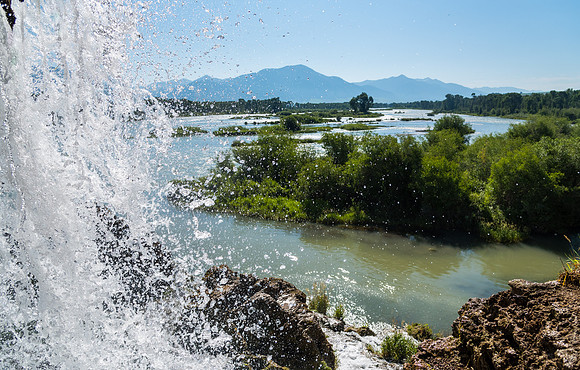 A beautiful waterfall that empties into the South Fork of the Snake River near Swan Valley, ID.