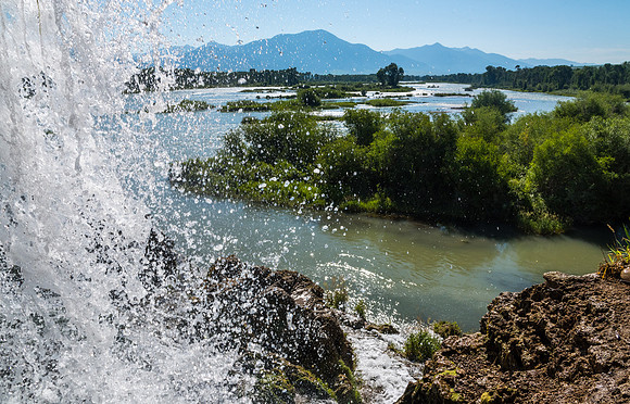 A beautiful waterfall that empties into the South Fork of the Snake River near Swan Valley, ID.