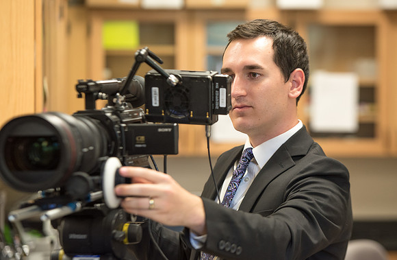 Kyle Braby on a video shoot. 2017