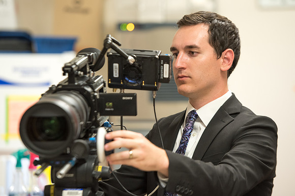 Kyle Braby on a video shoot. 2017