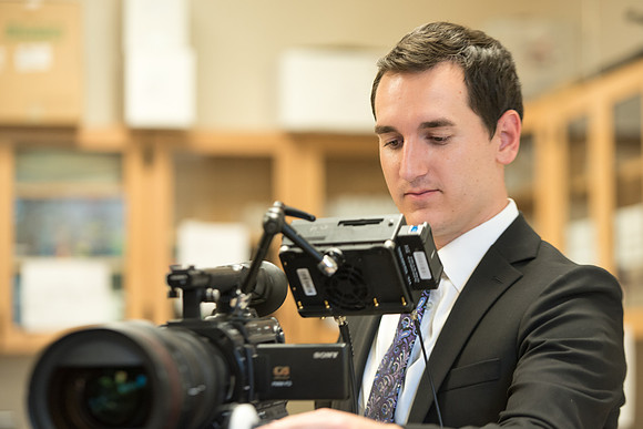 Kyle Braby on a video shoot. 2017