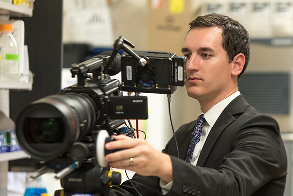 Kyle Braby on a video shoot. 2017