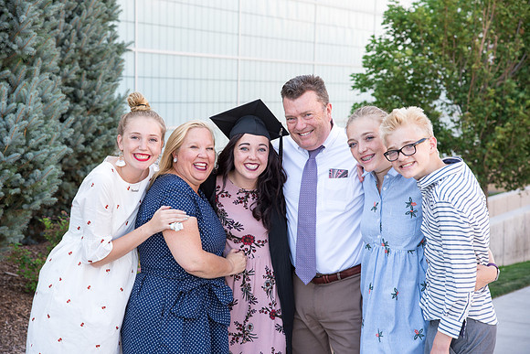 Graduates with their loved ones.