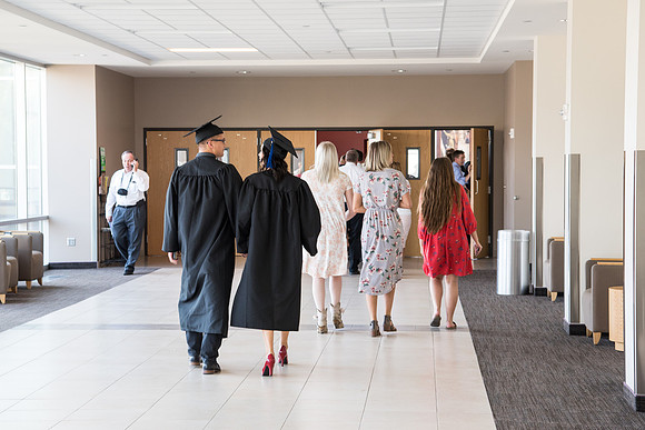 Graduates entering the I-Center.