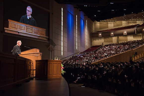 President Kelly Burgener speaks during Commencement.