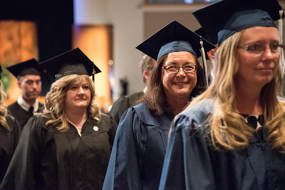 Graduates during the Recessional.