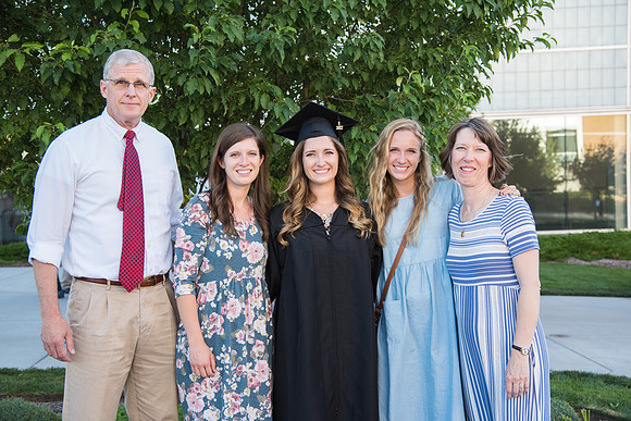 Graduates with their loved ones.