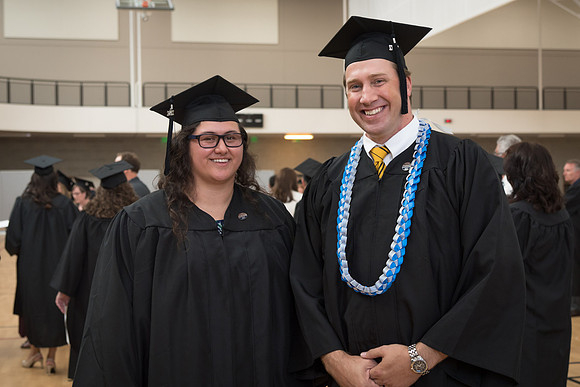Pathway students gather together before their graduation.