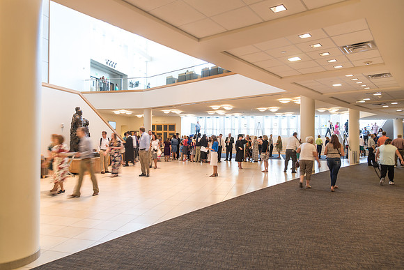 Families travel from all around and gather in the BYU-I enter to celebrate graduation. 2017