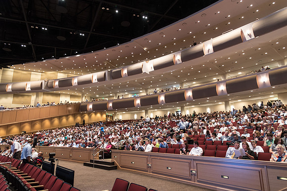 Families travel from all around and gather in the BYU-I enter to celebrate graduation. 2017