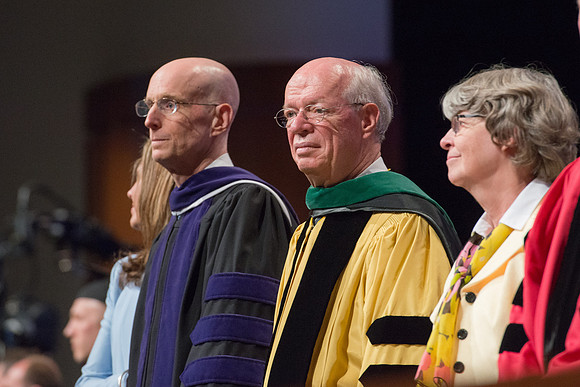 BYU-Idaho Spring semester graduation. President and Sister Henry J Eyring, Elder and Sister Cornish