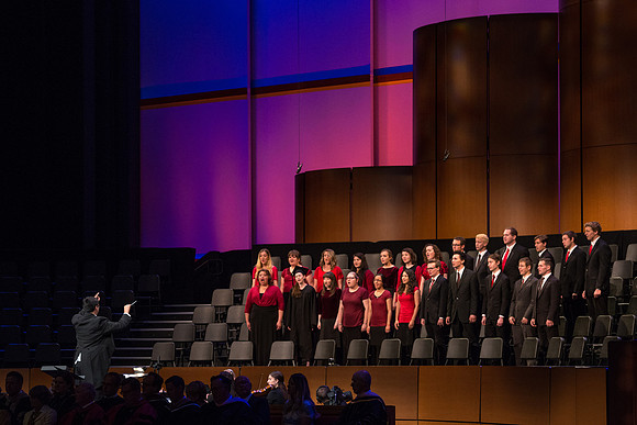 BYU-Idaho Spring semester graduation. BYU-Idaho Chamber Singers sing a musical number, "And Can It Be?"