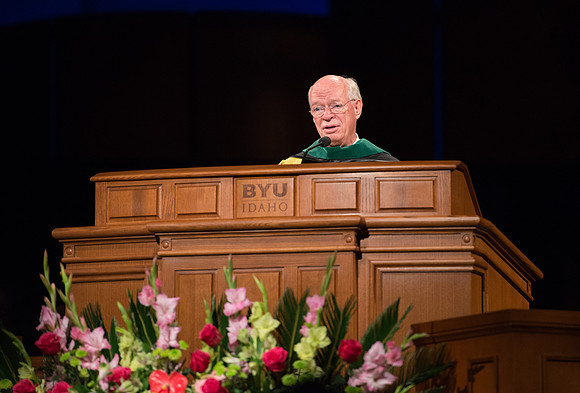 BYU-Idaho Spring semester graduation. Elder J. Devn Cornish