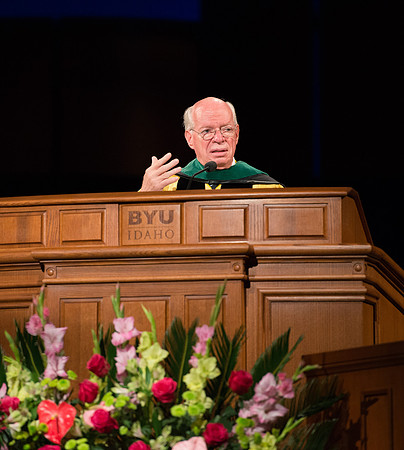 BYU-Idaho Spring semester graduation. Elder J. Devn Cornish