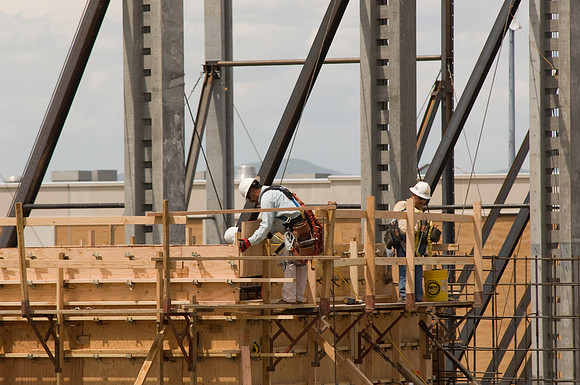 Construction on the Auditorium, later named the BYU-Idaho Center.