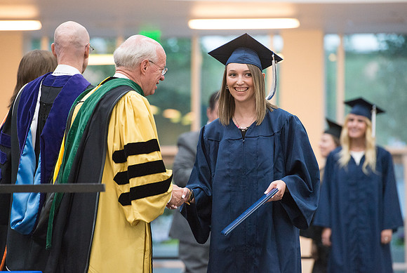 Elder Cornish and President Eyring congratulate graduates. Convocation for Foundations and Interdisciplinary Studies graduates. July 2017