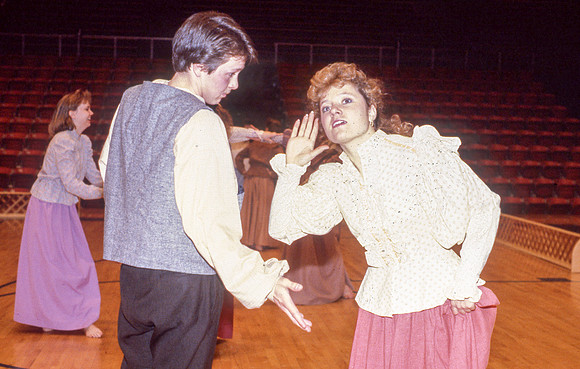 Dancers perform in the Hart Auditorium for Centennial Spectacular.