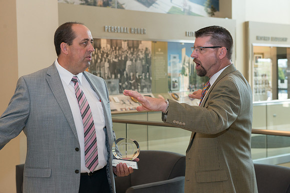 Rocky Mountain Power awards BYU-Idaho with the Watt Smart Award for being energy efficient. 2017