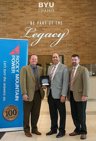 Rocky Mountain Power awards BYU-Idaho with the Watt Smart Award for being energy efficient. 2017